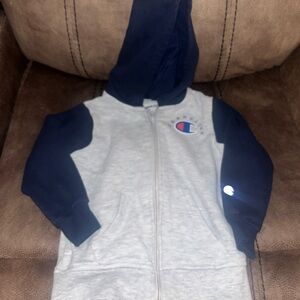 Champion Kids' Hoodie in Gray and Navy